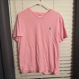 Ralph Lauren Men’s Polo V-Neck Tee Large Pink
